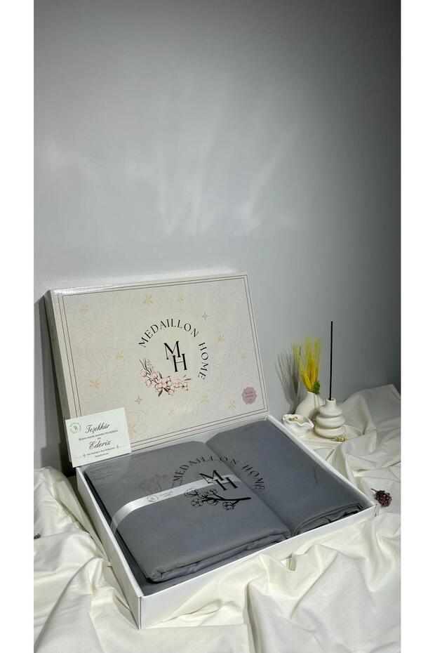 Grey 100% Cotton Single Size Duvet Cover Set