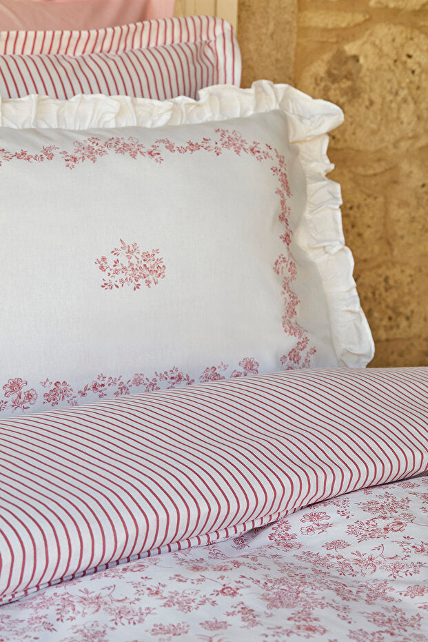 Versay Double Percale Duvet Cover Set - Pink, 100% Cotton