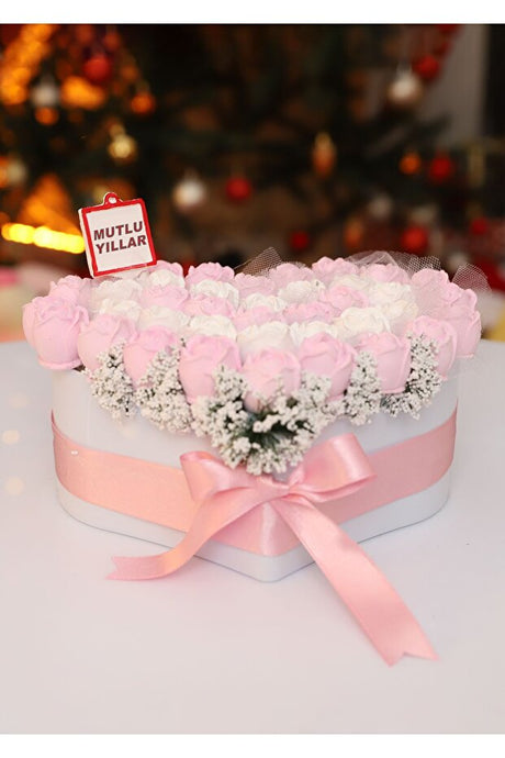 Heart-Shaped Scented Stone Rose Arrangement - Happy New Year Gift