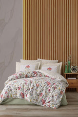 Leticia 100% Cotton Double Duvet Cover Set - Floral Pattern