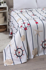 Double Pique Bedspread Set - 4-Piece Nautical Theme