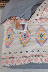 Sahara Double Duvet Cover Set - Patterned, Reversible & Fitted Sheet