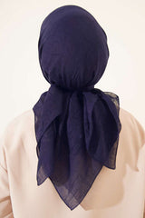 Premium Bamboo Crush Scarf - Lightweight & Breathable Navy
