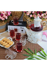 Perotti Gianna Premium Clear Glass Turkish Tea Cups - 6 Piece Set
