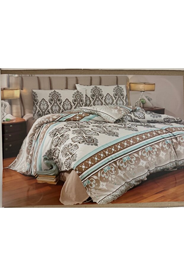 100% Cotton Double Duvet Cover Set - Piped Design
