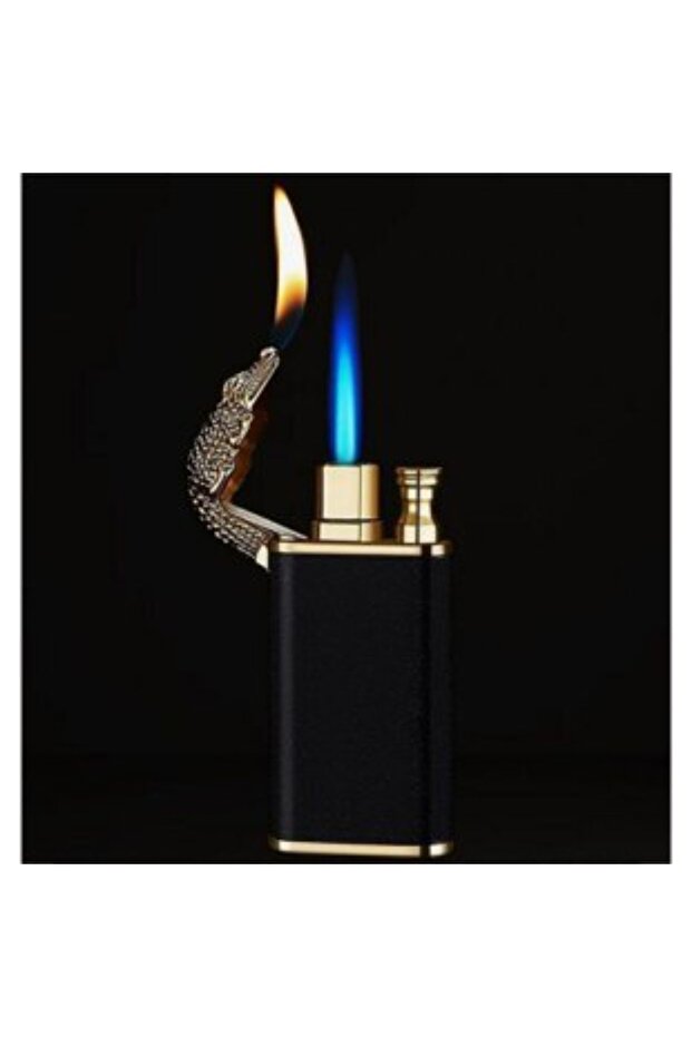 Personalized Dual-Flame Crocodile Lighter & Wooden Gift Box