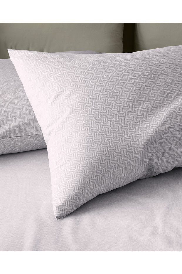 Odette Double 100% Cotton Ranforce Duvet Cover Set - Grey