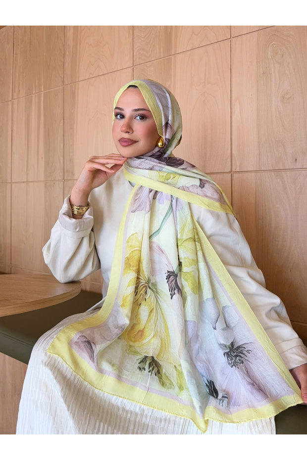 Patterned Bamboo Crinkle Shawl - Lightweight & Trendy