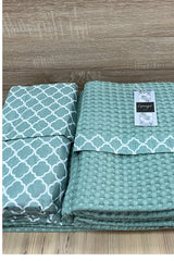 100% Cotton Double Size Pique Set with Fitted Sheet