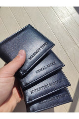 Black Men's Personalized Wallet with Custom Name Engraving