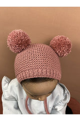 Unisex gestrickte Pompom Baby Mütze