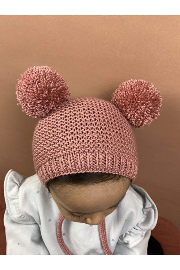 Unisex gestrickte Pompom Baby Mütze