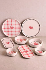 Hearts 14 Piece Ceramic Breakfast & Serving Set for 6 People