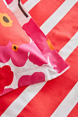 Ernie Doppel-Bettbezug-Set – 100 % Baumwolle, rosa Blumenmuster