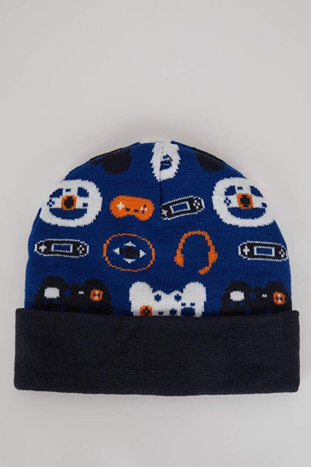 Bonnet en tricot à motif de gamer pour enfants