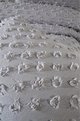 Double Pique Bedding Set - 3 Piece Grey Cotton