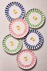 Lemon-Themed Dessert Plates - Set of 6 (21 cm)