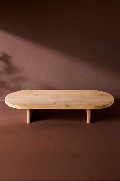 Bamboo Footed Serving Tray - 40x18 cm Multi-Purpose Design