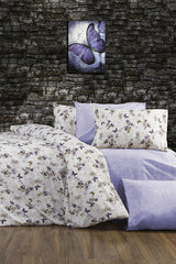 Double Duvet Cover Set - 4-Piece Cotton Blend with Fitted Sheet