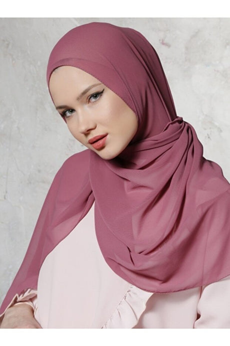 Lightweight Dark Rose Dry Crepe Chiffon Shawl