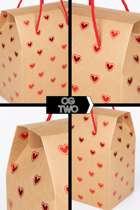 Valentine's Day Heart Kraft Gift Box Bag - Portable & Unique Design