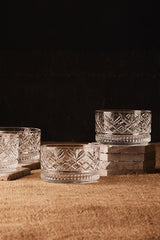 Elegant Cut Glass Dessert Bowls - Set of 4 (220ml)