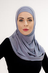 Easy-Wear Pleated Hijab Set - 50cm, 2-Piece