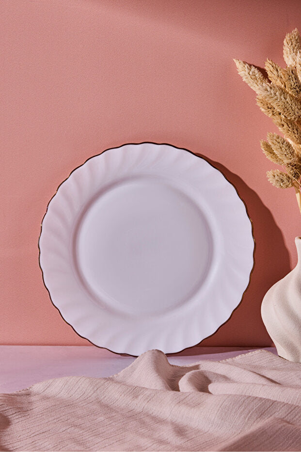Elegant Waves Opal Gilded Pasta Plate - 19 cm