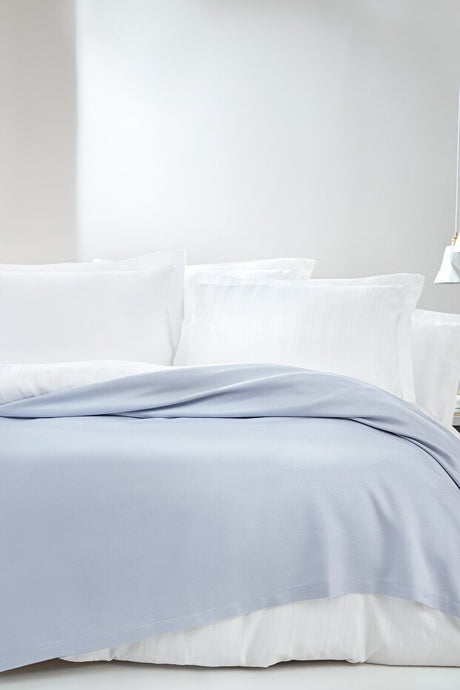 Anders Double Bamboo Cotton Pike - Soft & Breathable Light Blue