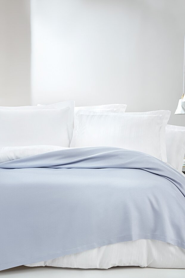 Anders Double Bamboo Cotton Pike - Soft & Breathable Light Blue