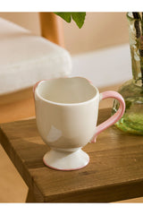 White Bow Pattern Ceramic Mug - 300ml Capacity