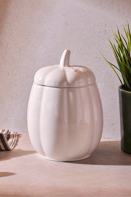 Pumpkin Porcelain Jar - 20 cm Decorative Kitchen Storage