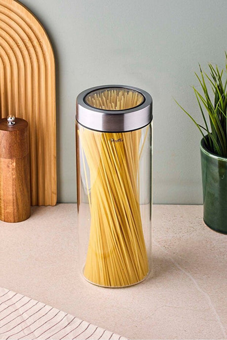Borosilicate Glass Food Storage Jar - 1600ml Capacity with Stainless Steel Lid