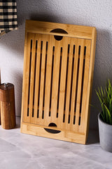 Bamboo Grated Cutting Board & Crumb Tray - 37 x 22 cm