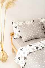 Lover 100% Cotton Single Duvet Cover Set - Heart Pattern