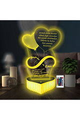 Personalized 3D LED Lamp - 16 Color Remote Control, Valentine's Gift