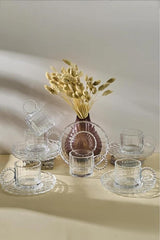 Elegant 6-Piece Glass Tea Cup Set - 200ml with Ergonomic Handles