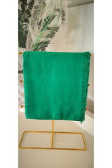 Women's Silky Cotton Jacquard G Pattern Shawl - Benetton Green