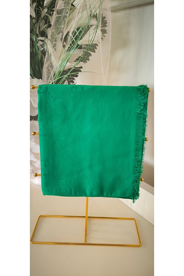 Women's Silky Cotton Jacquard G Pattern Shawl - Benetton Green