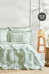 Andressa Single Pique Bedding Set - Sage Green Floral