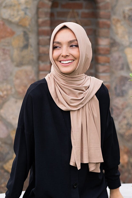 Soft Viscose Ready Shawl - Light Brown