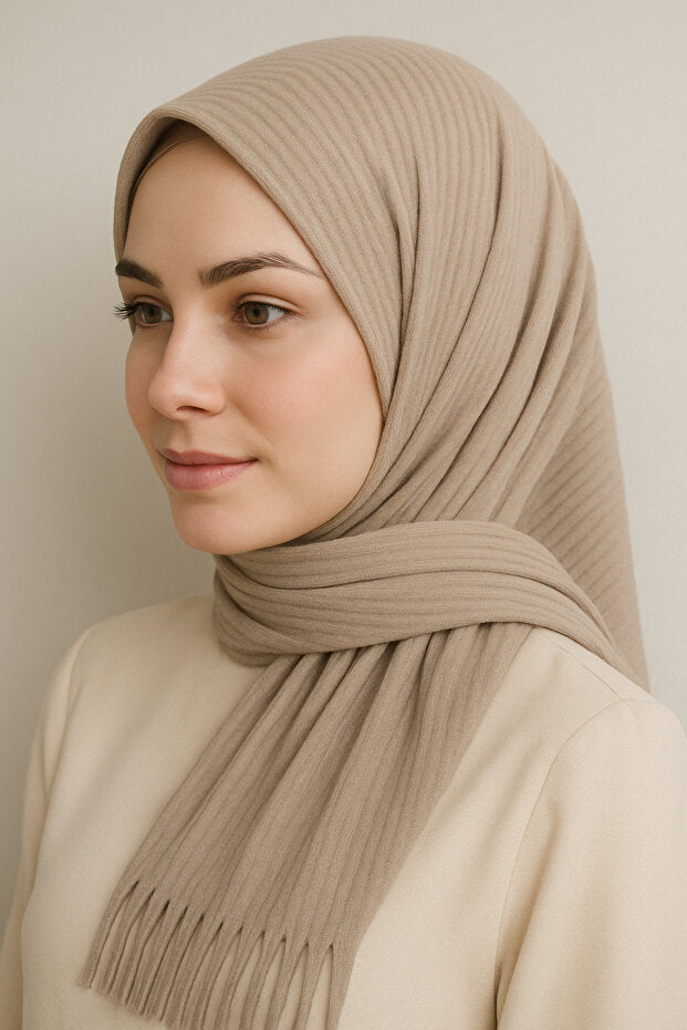 Practical Pleated Ready Shawl - Easy-Wear & Wrinkle-Free