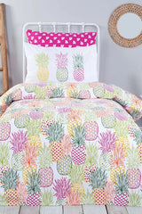 Single 100% Cotton Tropical Pineapple Pique Bedding Set
