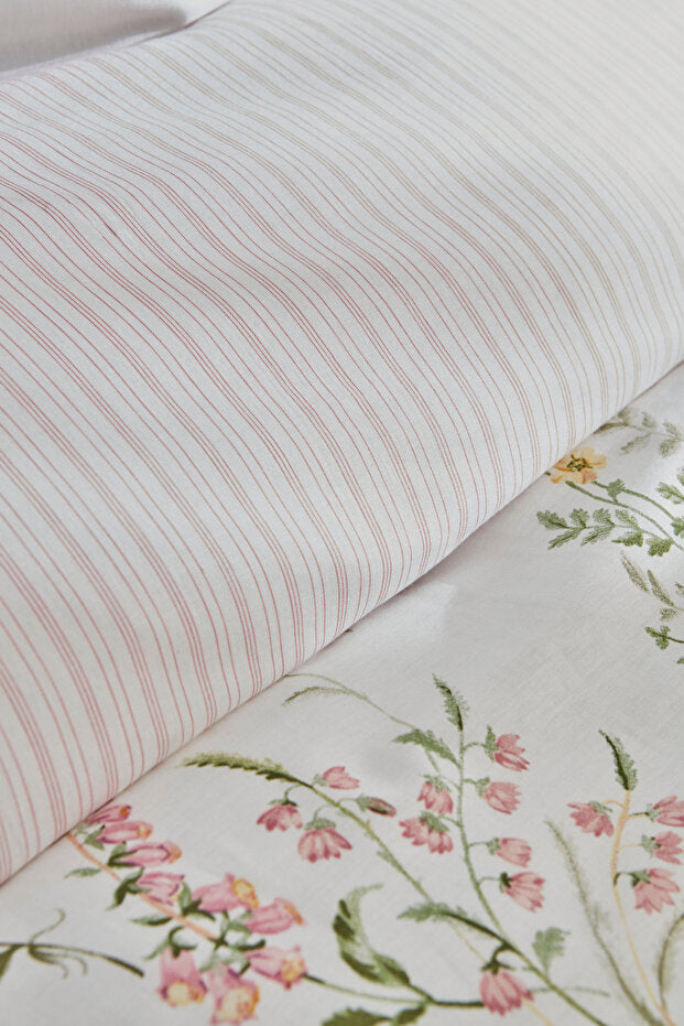 Single Floral 100% Cotton Duvet Cover Set - Green