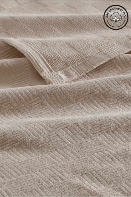 100% Organic Cotton Single Pike Bedspread - Small Checkered