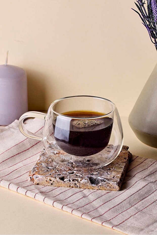 Double Wall Insulated Glass Cup - 150ml