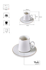 Pure Porcelain Coffee Cup Set for 6 People - Elegant Design