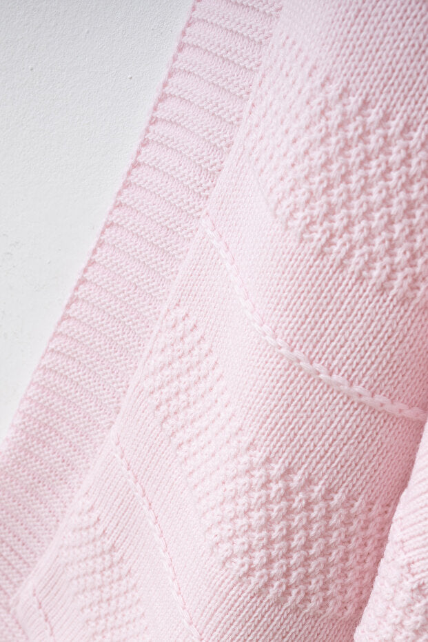Couverture pour bébé à motif tricoté - en coton naturel doux et molleton d'agneau, 80x90 cm