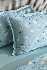 Daisy 100% Cotton Double Pique Bedding Set - Mint