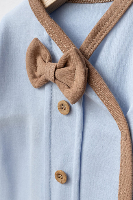 Newborn 5-Piece 100% Cotton Bow Tie Baby Hospital Exit Set 0-3 Months